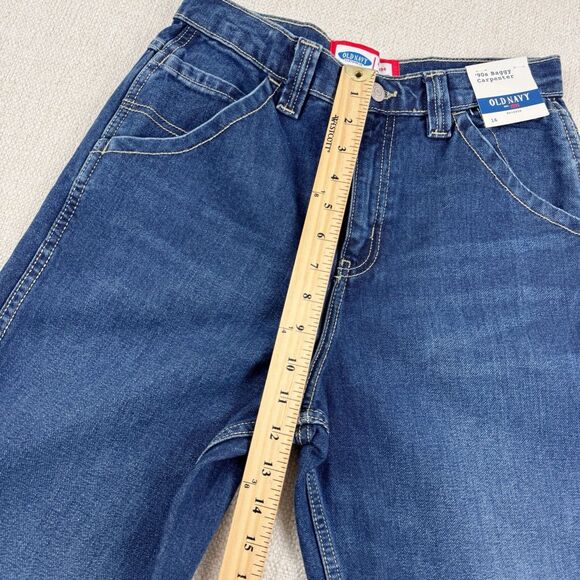 Old Navy 90s Baggy Carpenter Jeans Boy's Painters Pants Reissue Blue Denim NWT - Picture 13 of 16